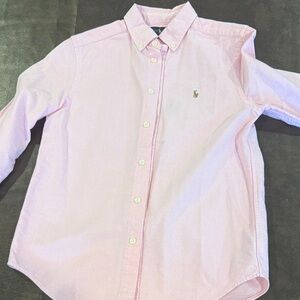 Ralph Lauren Light Pink Button-Down Oxford Shirt. Size 10-12
